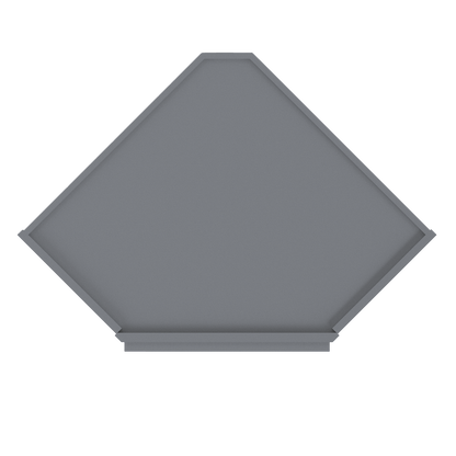 Frosted Glass Diagonal Corner Wall Kitchen Cabinet DCMD2436 Colonial Gray LessCare 24 in. width 36 in. height 12 in.