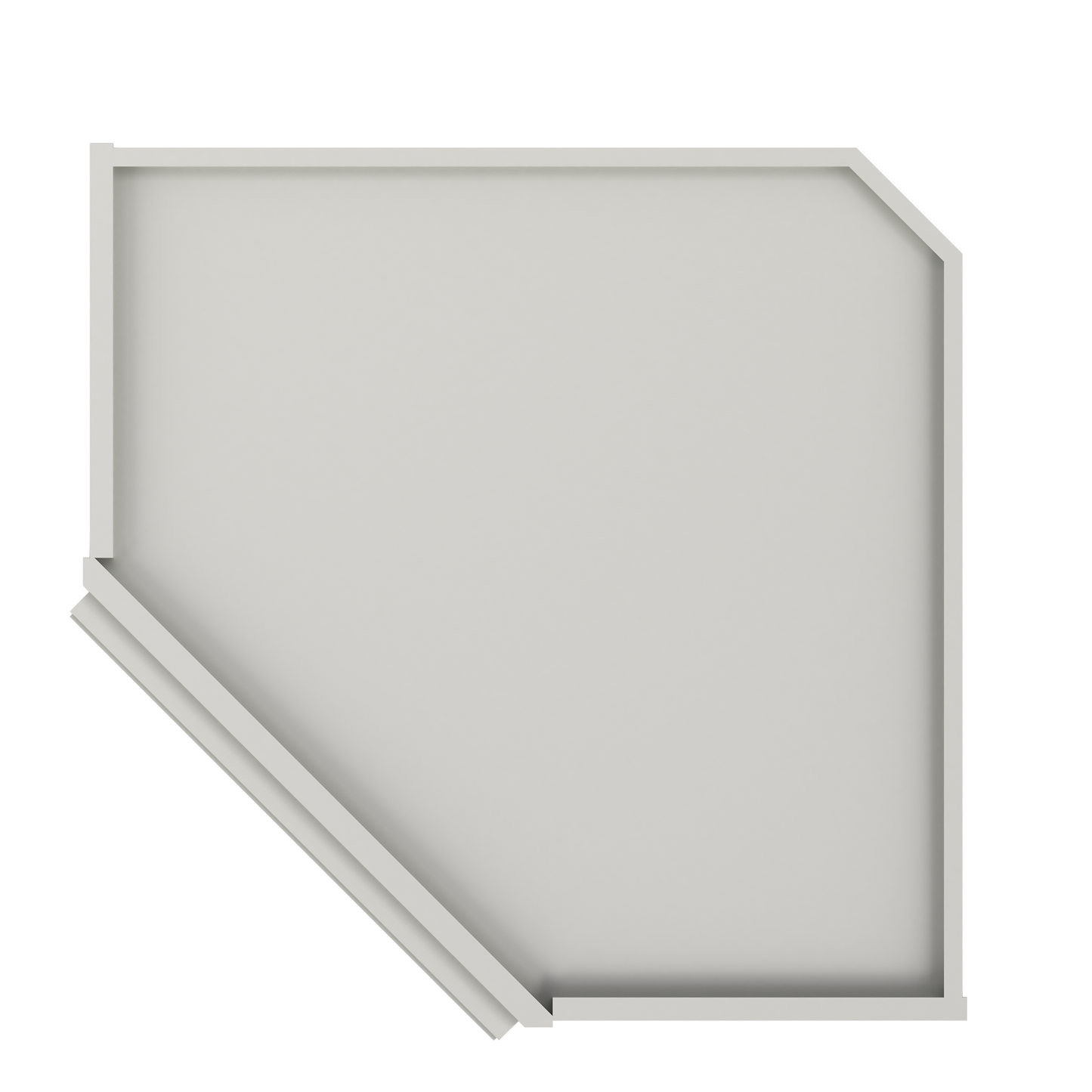 Frosted Glass Door Diagonal Corner Wall Kitchen Cabinet DCMD2430 Milan Pearl 24 in. width 30 in. height 12 in. depth