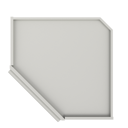 Frosted Glass Door Diagonal Corner Wall Kitchen Cabinet DCMD2430 Milan Pearl 24 in. width 30 in. height 12 in. depth