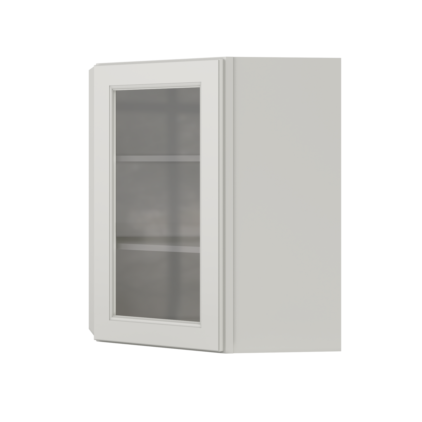 Frosted Glass Door Diagonal Corner Wall Kitchen Cabinet DCMD2430 Milan Pearl 24 in. width 30 in. height 12 in. depth