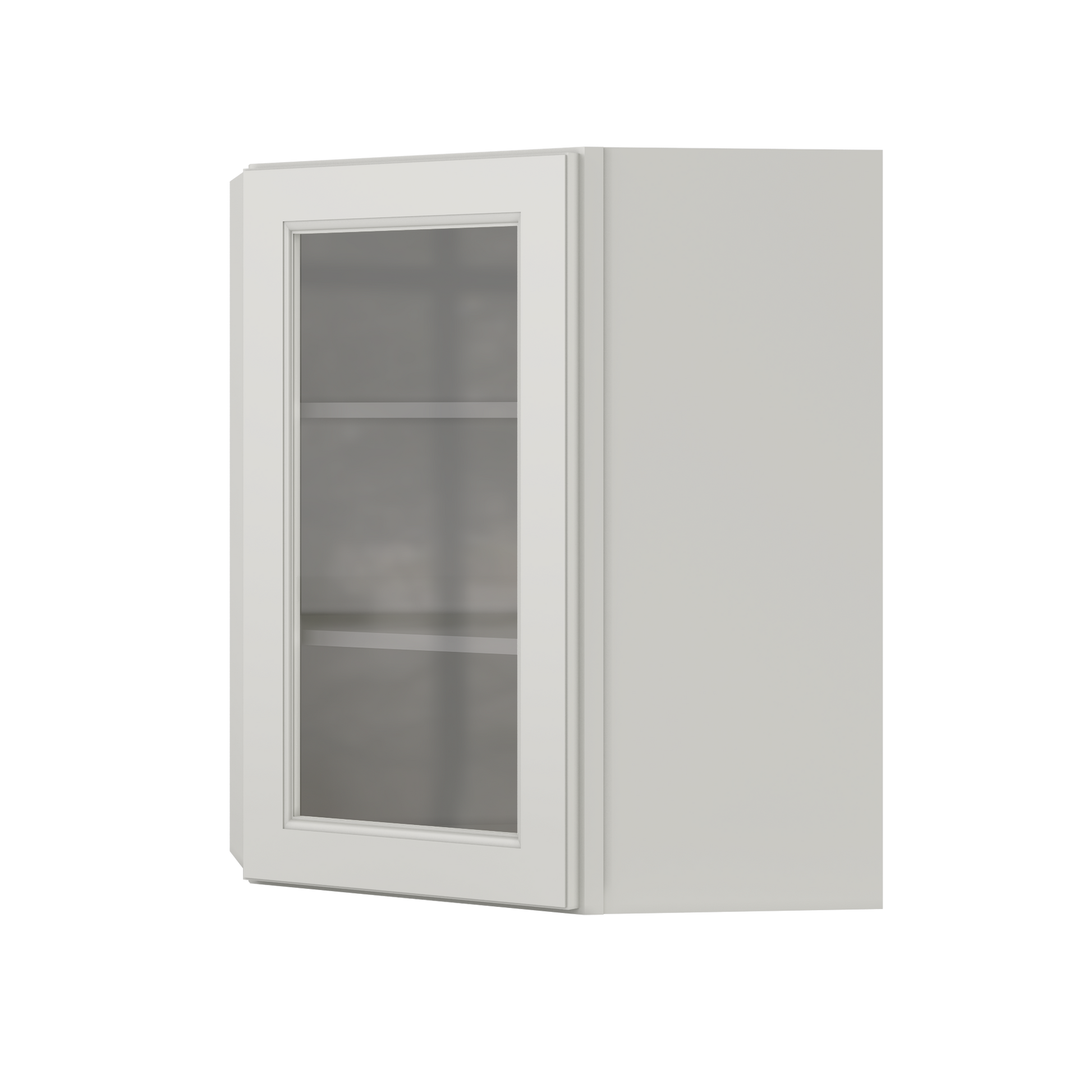 Frosted Glass Door Diagonal Corner Wall Kitchen Cabinet DCMD2430 Milan Pearl 24 in. width 30 in. height 12 in. depth