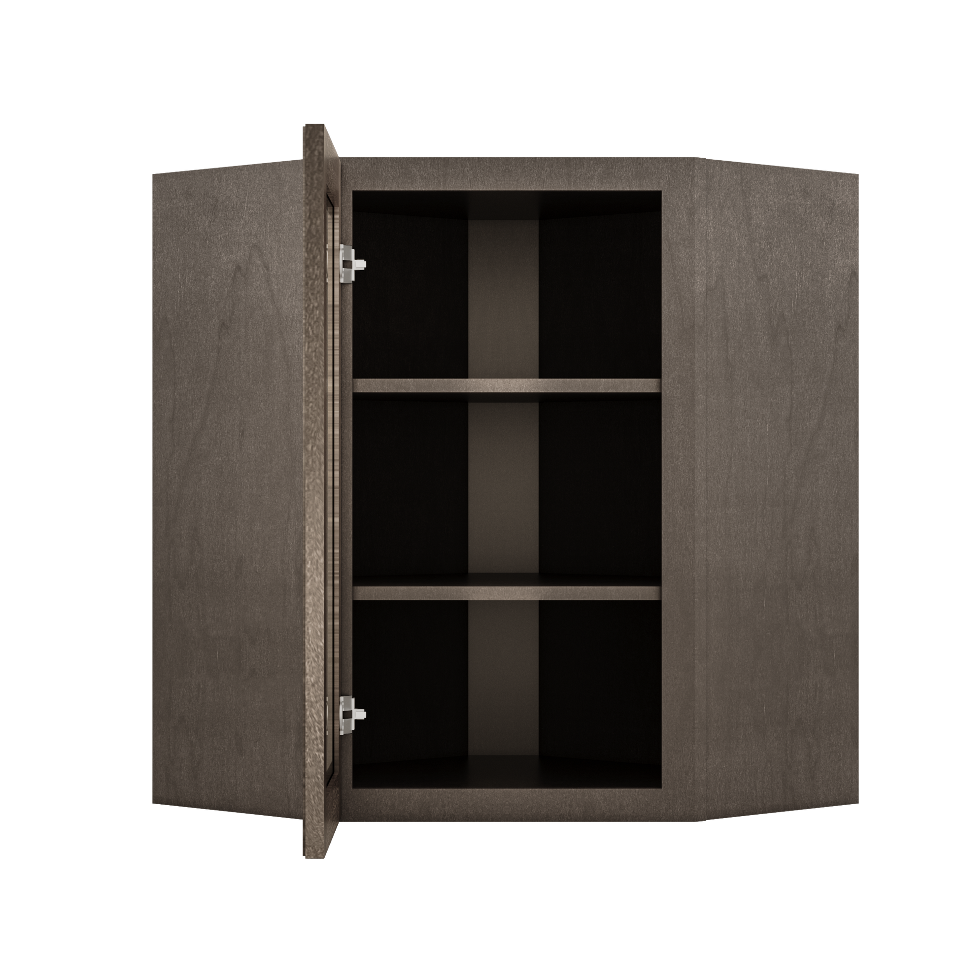 Frosted Glass Door Diagonal Corner Wall Kitchen Cabinet DCMD2430 Milan Slate 24 in. width 30 in. height 12 in. depth