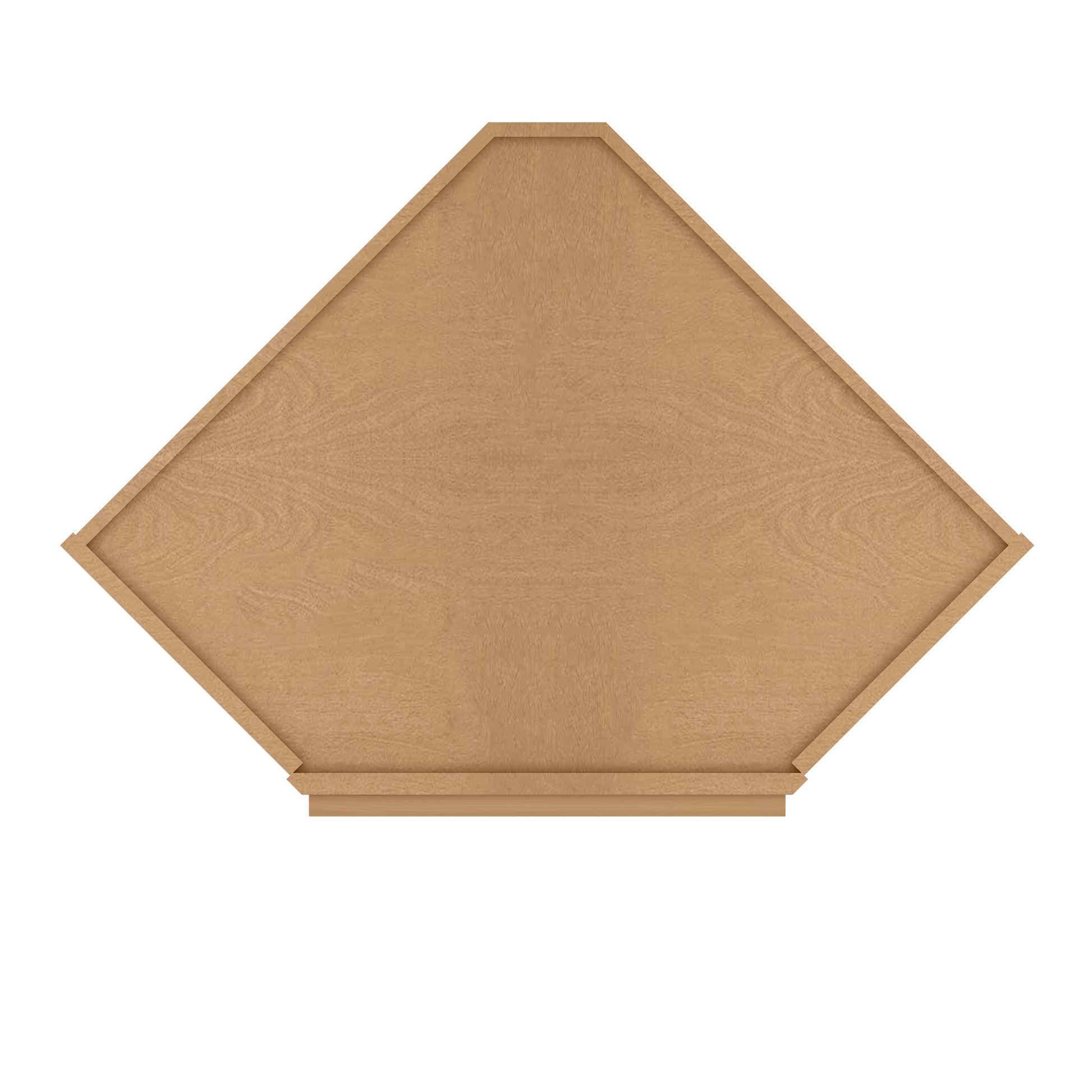 Frosted Glass Door Diagonal Corner Wall Kitchen Cabinet DCMD2430 Shaker Toffee LessCare 24 in. width 30 in. height 12