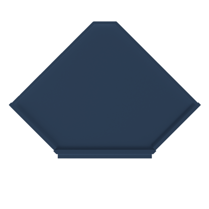 Frosted Glass Door Diagonal Corner Wall Kitchen Cabinet DCMD2430 Danbury Blue LessCare 24 in. width 30 in. height 12