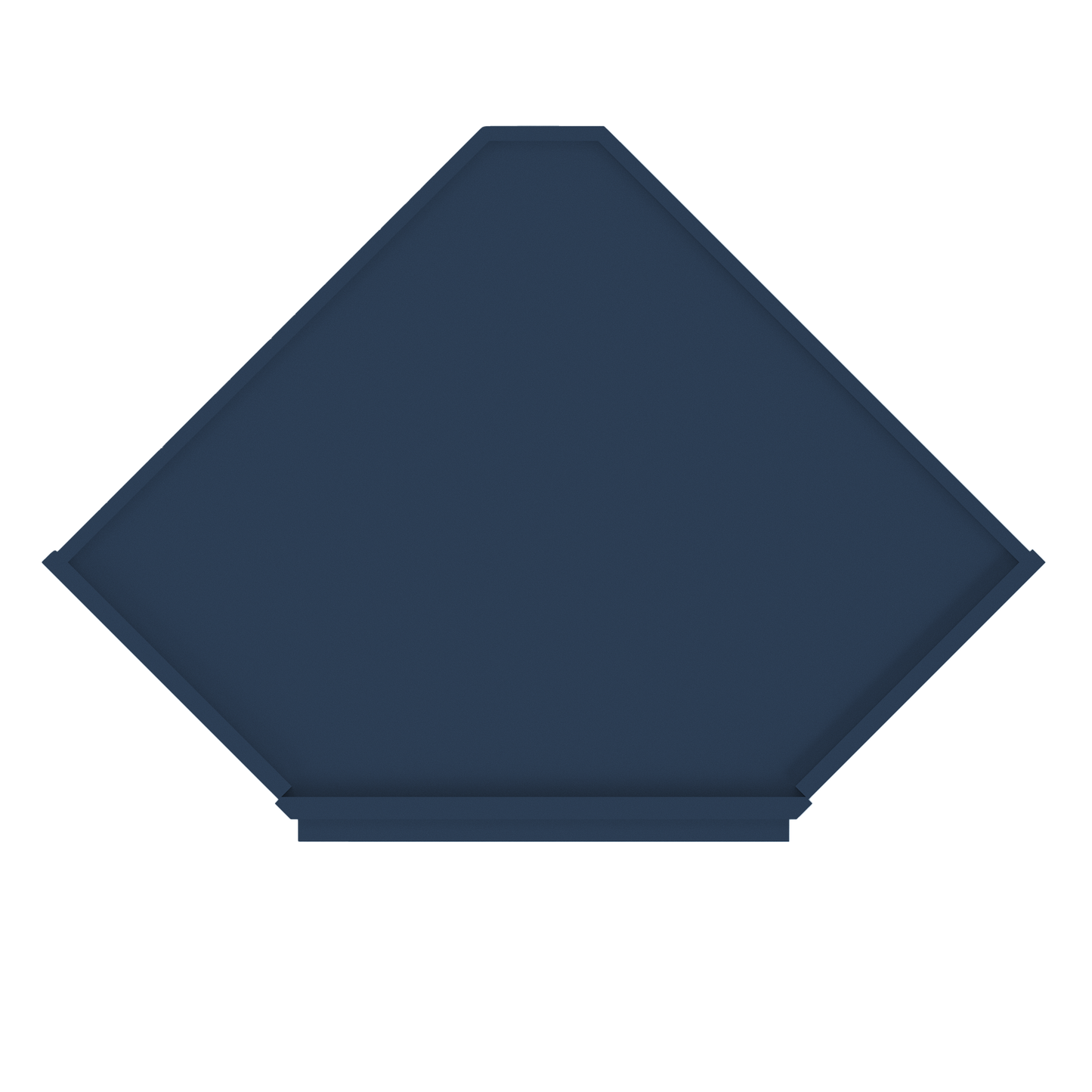 Frosted Glass Door Diagonal Corner Wall Kitchen Cabinet DCMD2436 Danbury Blue LessCare 24 in. width 36 in. height 12