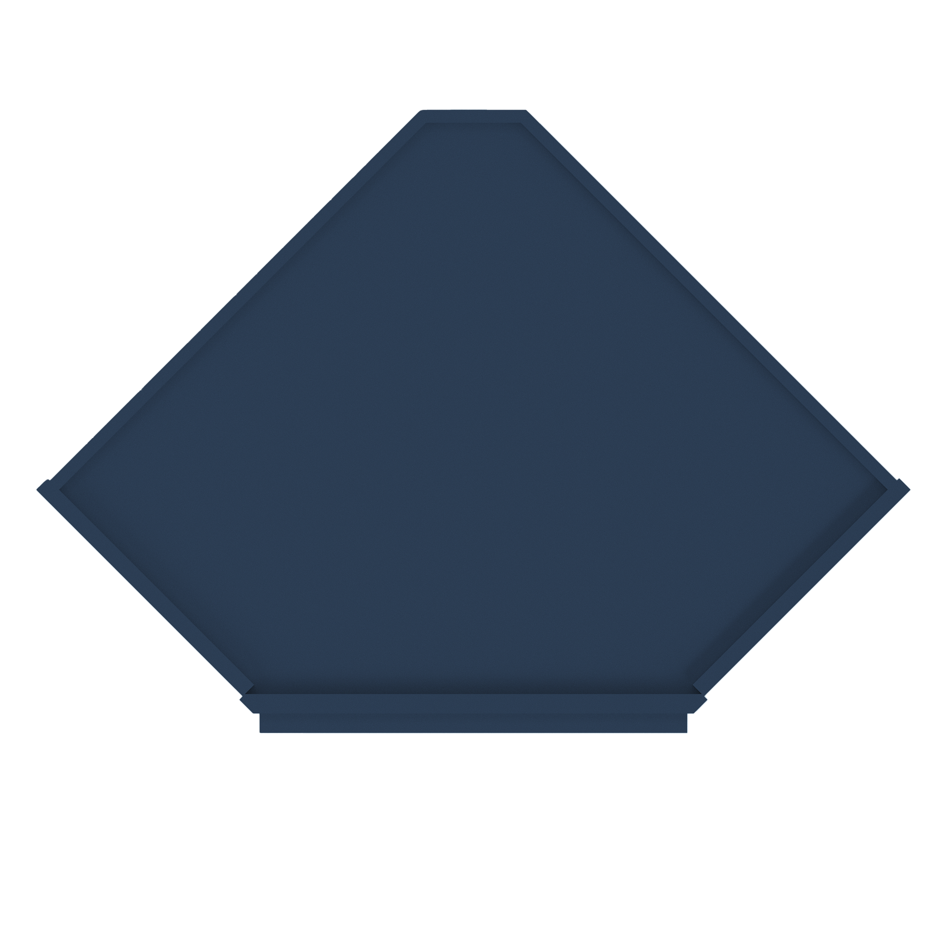 Frosted Glass Door Diagonal Corner Wall Kitchen Cabinet DCMD2436 Danbury Blue LessCare 24 in. width 36 in. height 12