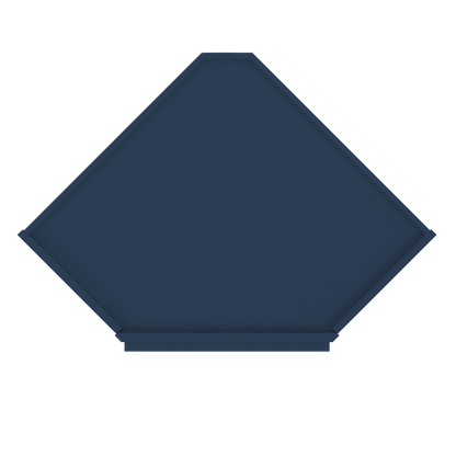 Frosted Glass Door Diagonal Corner Wall Kitchen Cabinet DCMD2436 Danbury Blue LessCare 24 in. width 36 in. height 12