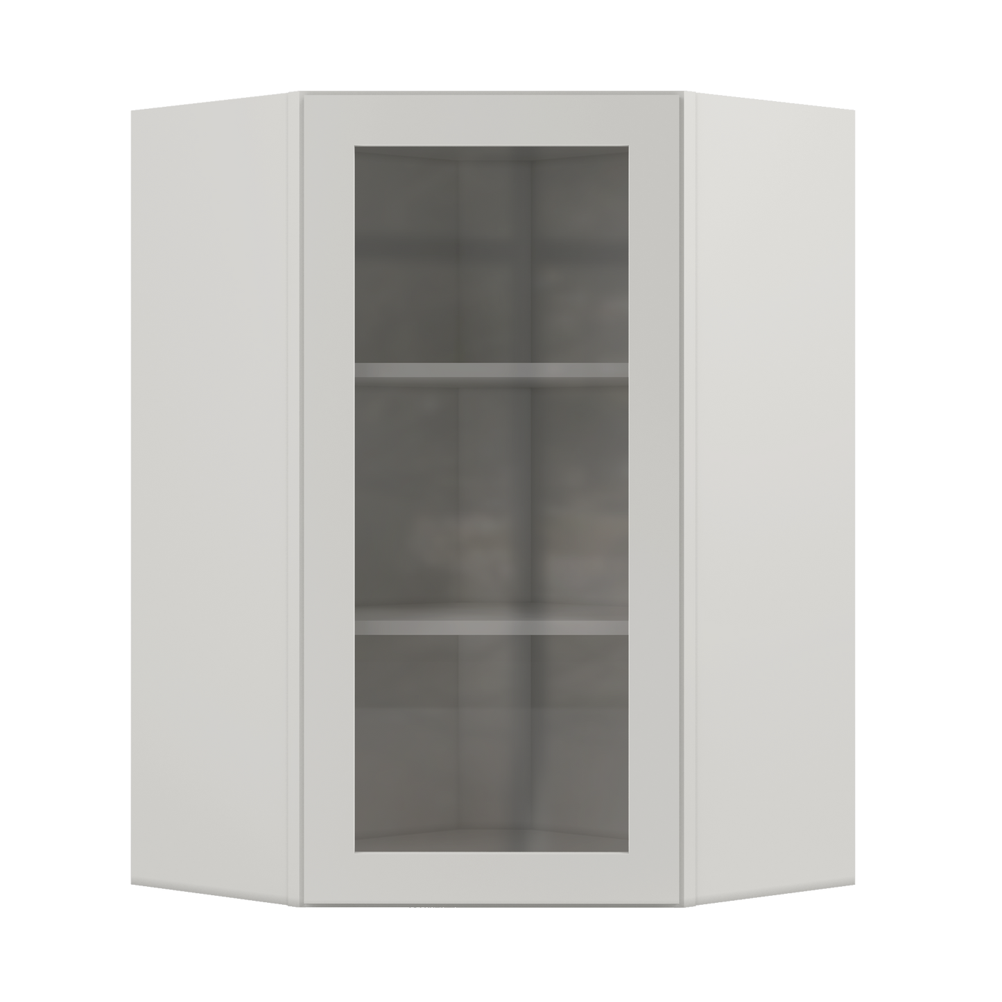 Frosted Glass Door Diagonal Corner Wall Kitchen Cabinet DCMD2436 Milan Pearl 24 in. width 36 in. height 12 in. depth