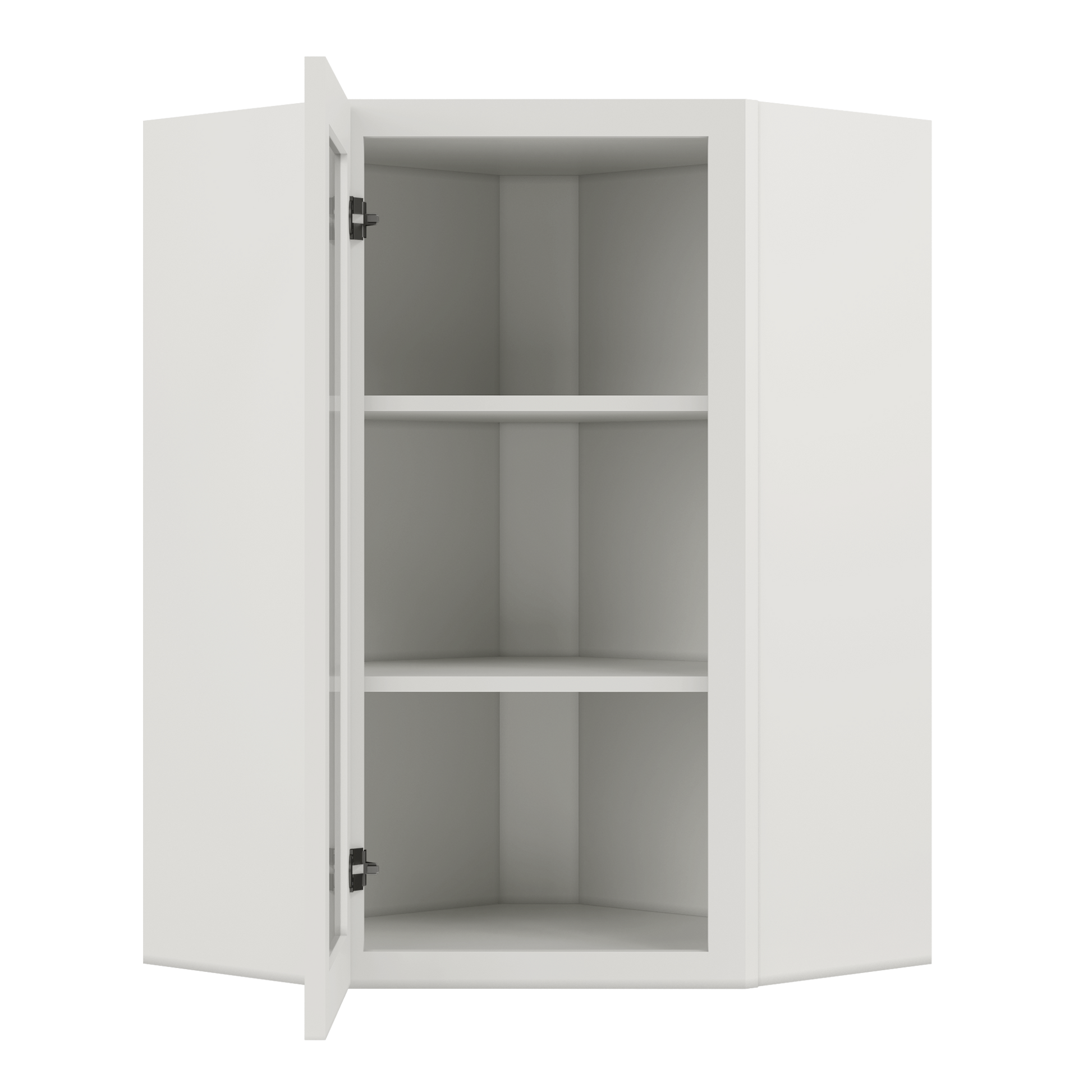 Frosted Glass Door Diagonal Corner Wall Kitchen Cabinet DCMD2436 Milan Pearl 24 in. width 36 in. height 12 in. depth