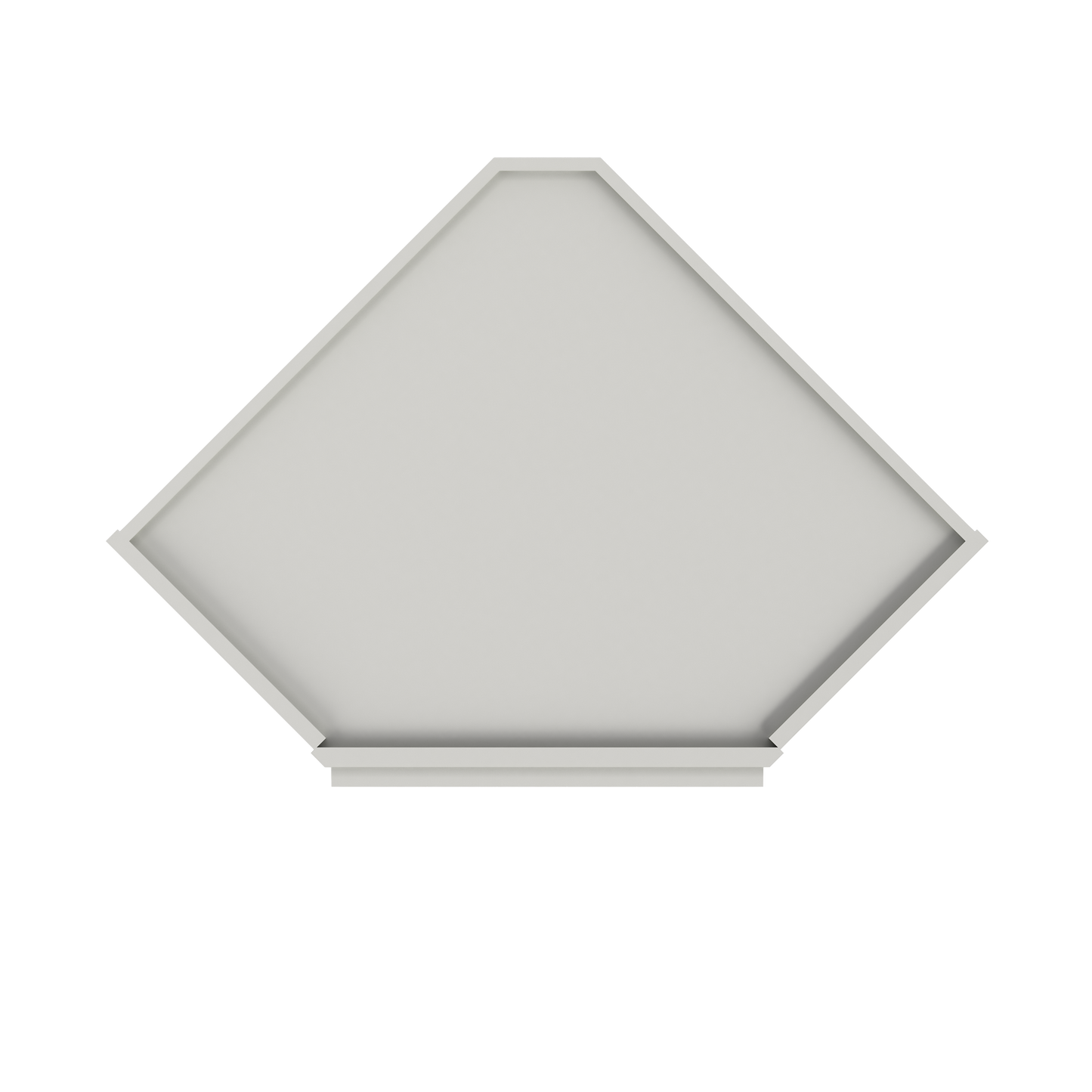Frosted Glass Door Diagonal Corner Wall Kitchen Cabinet DCMD2436 Milan Pearl 24 in. width 36 in. height 12 in. depth