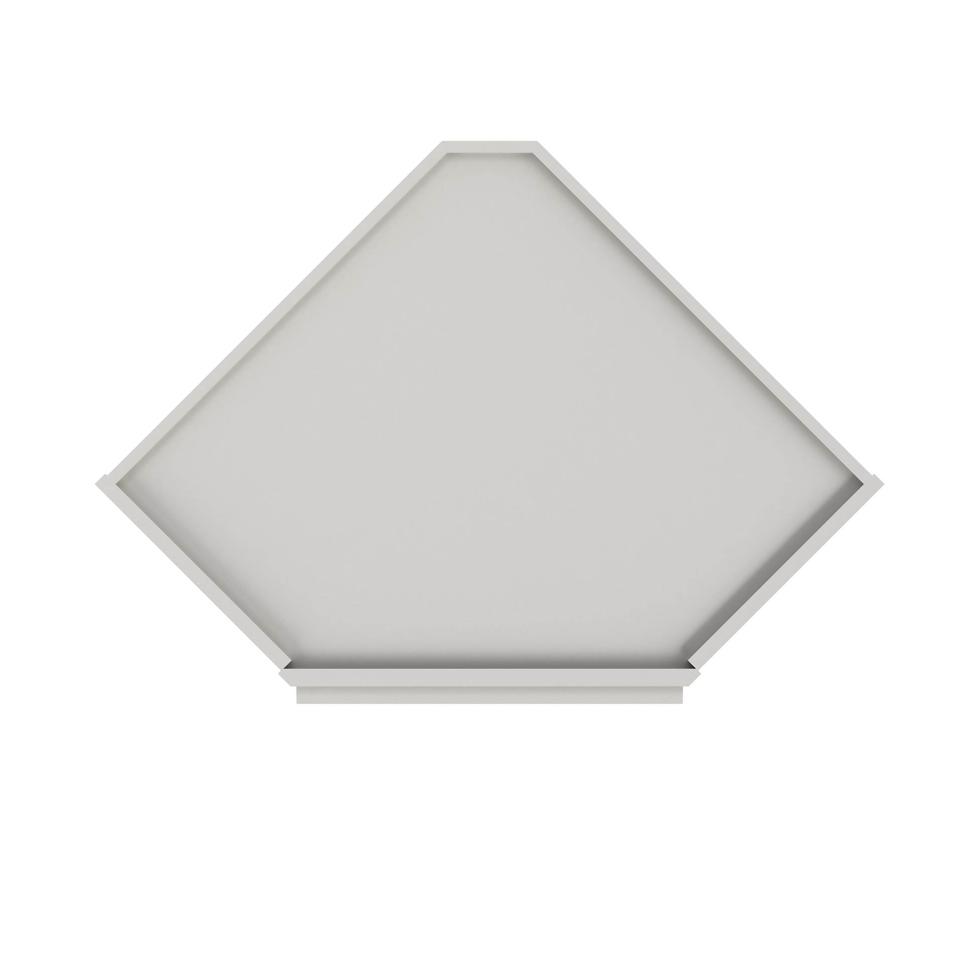 Frosted Glass Door Diagonal Corner Wall Kitchen Cabinet DCMD2436 Milan Pearl 24 in. width 36 in. height 12 in. depth
