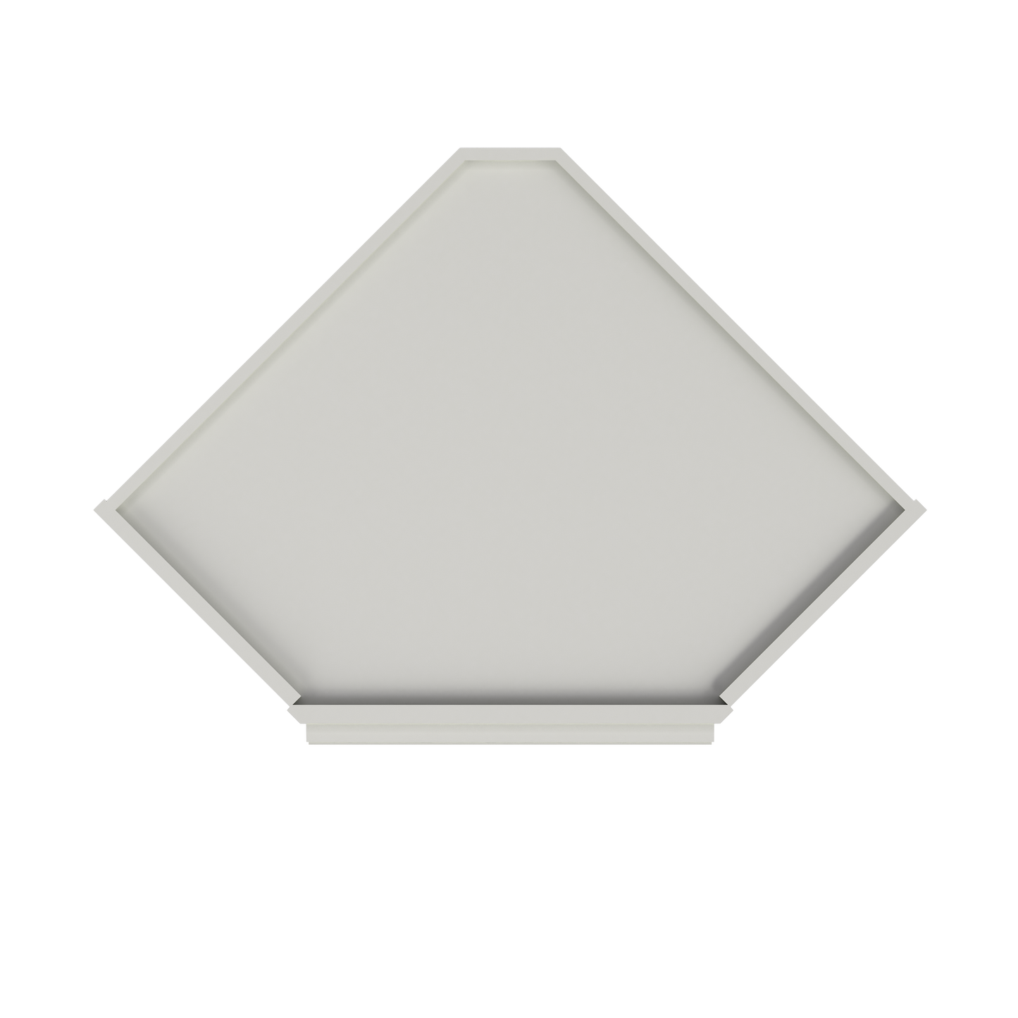 Frosted Glass Door Diagonal Corner Wall Kitchen Cabinet DCMD2442 Milan Pearl 24 in. width 42 in. height 12 in. depth