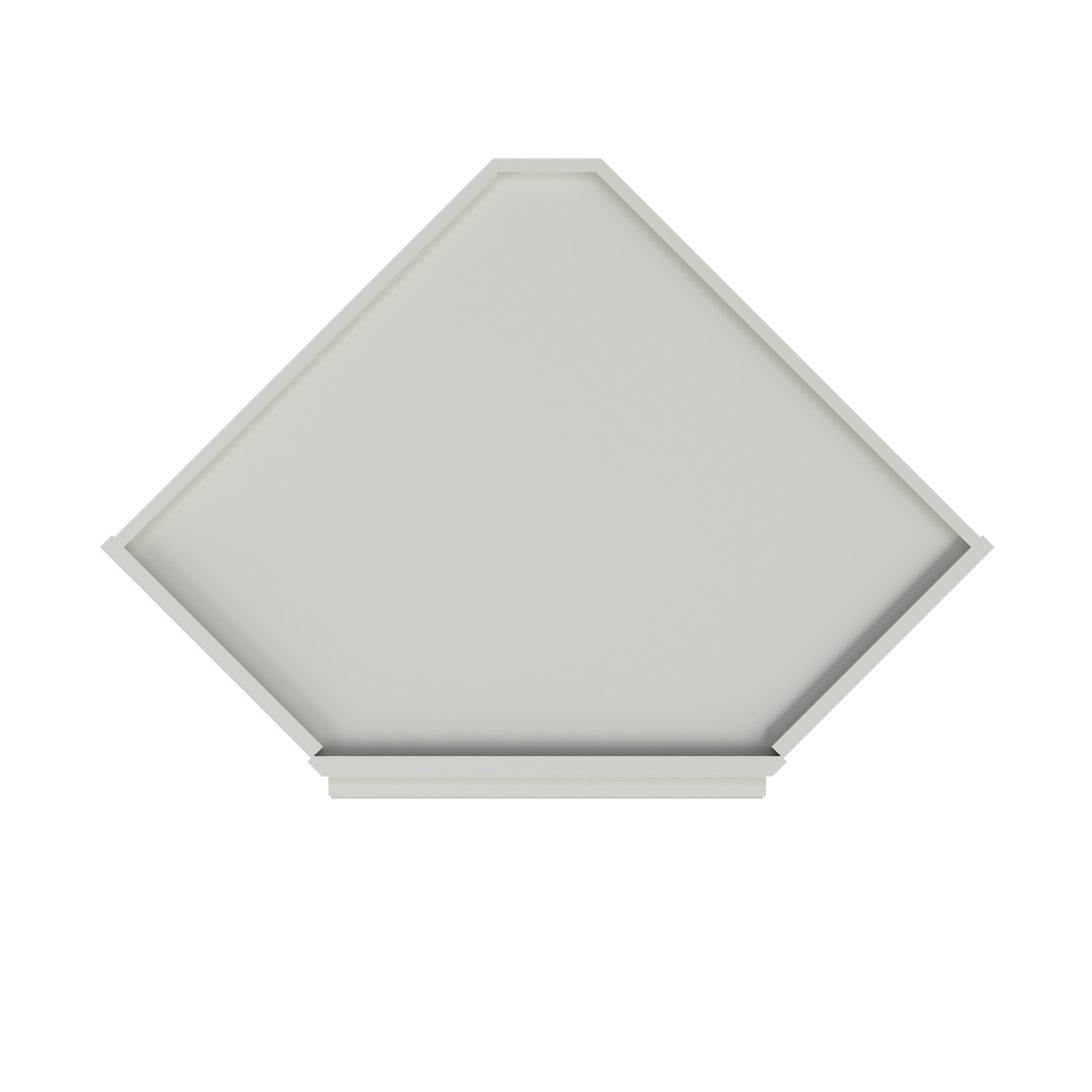 Frosted Glass Door Diagonal Corner Wall Kitchen Cabinet DCMD2442 Milan Pearl 24 in. width 42 in. height 12 in. depth