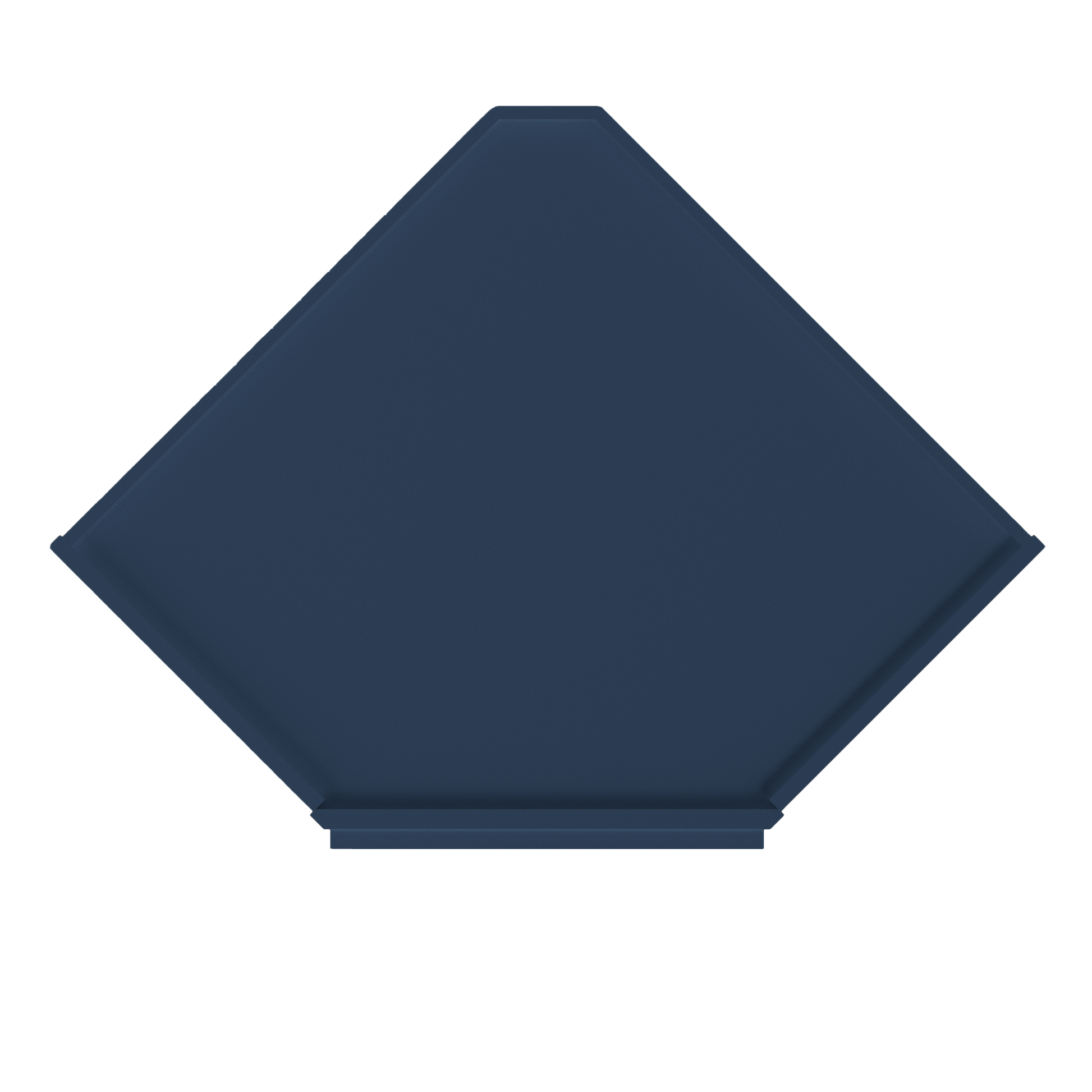 Frosted Glass Door Diagonal Corner Wall Kitchen Cabinet DCMD2442 Danbury Blue LessCare 24 in. width 42 in. height 12