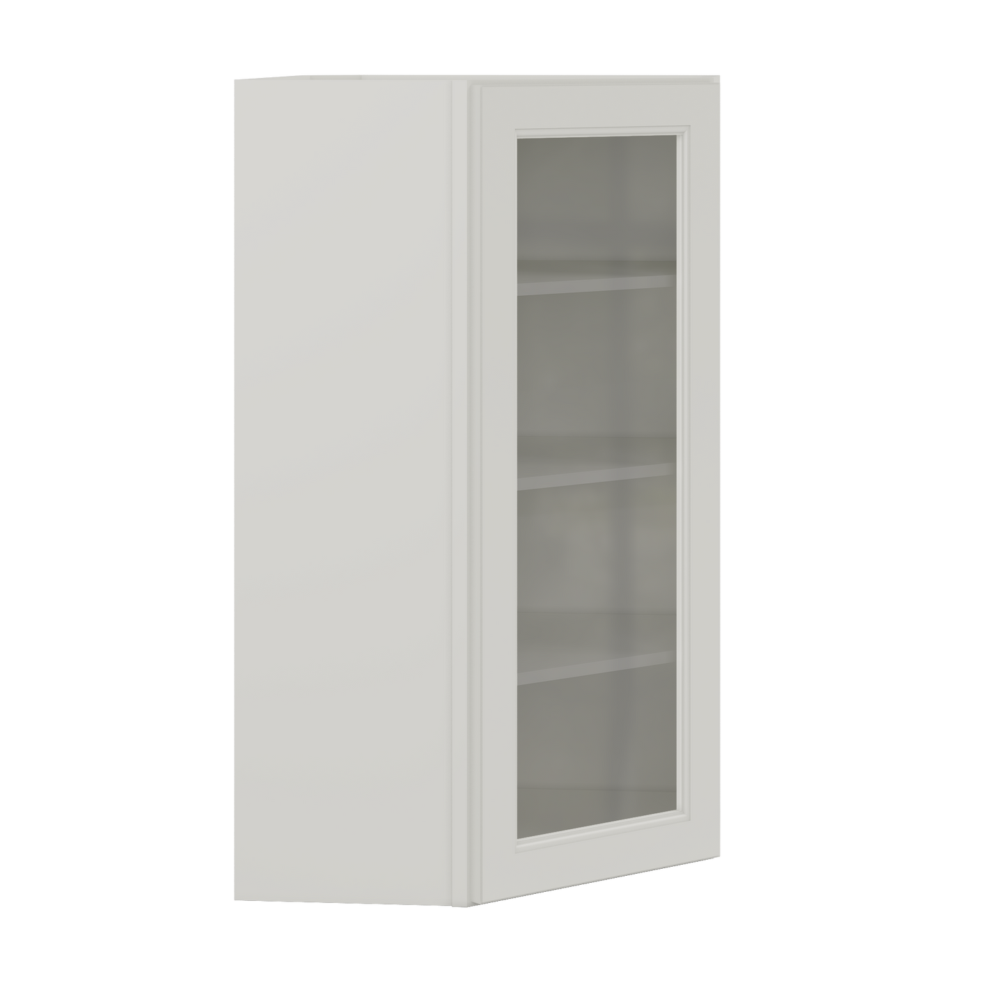 Frosted Glass Door Diagonal Corner Wall Kitchen Cabinet DCMD2442 Milan Pearl 24 in. width 42 in. height 12 in. depth