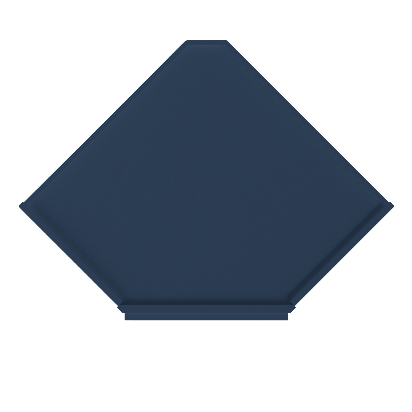 Frosted Glass Door Diagonal Corner Wall Kitchen Cabinet DCMD2736 Danbury Blue LessCare 27 in. width 36 in. height 15