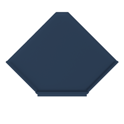 Frosted Glass Door Diagonal Corner Wall Kitchen Cabinet DCMD2736 Danbury Blue LessCare 27 in. width 36 in. height 15