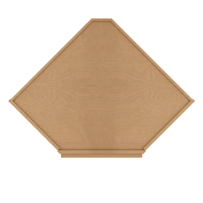 Frosted Glass Door Diagonal Corner Wall Kitchen Cabinet DCMD2736 Shaker Toffee 27 in. width 36 in. height 15 in. depth