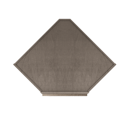 Frosted Glass Door Diagonal Corner Wall Kitchen Cabinet DCMD2742 Milan Slate 27 in. width 42 in. height 15 in. depth