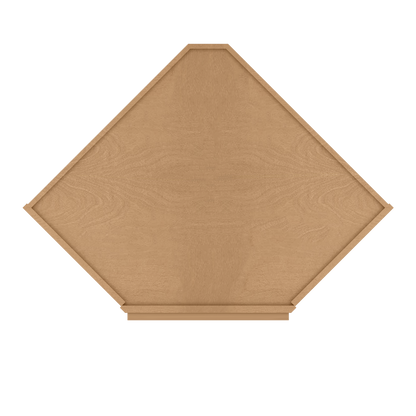 Frosted Glass Door Diagonal Corner Wall Kitchen Cabinet DCMD2742 Shaker Toffee 27 in. width 42 in. height 15 in. depth