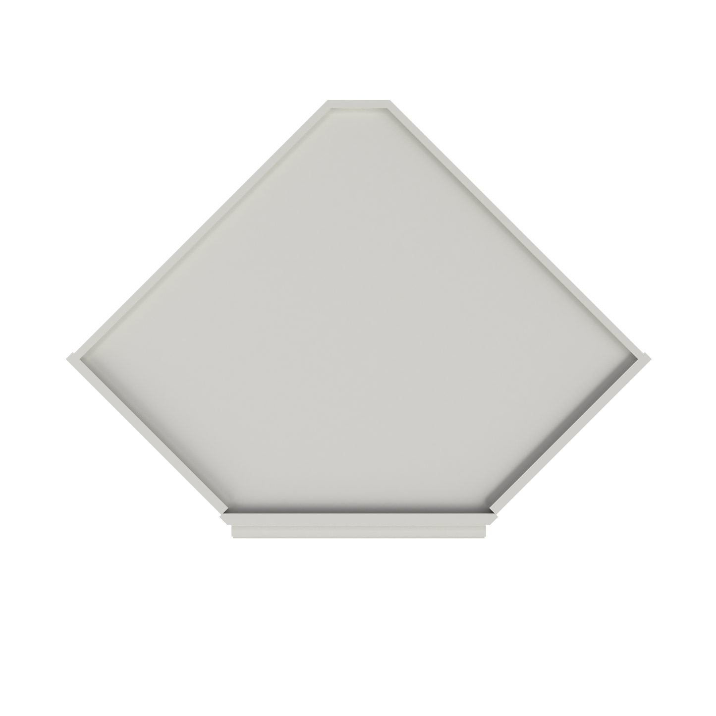 Frosted Glass Door Diagonal Corner Wall Kitchen Cabinet DCMD2742 Milan Pearl 27 in. width 42 in. height 15 in. depth