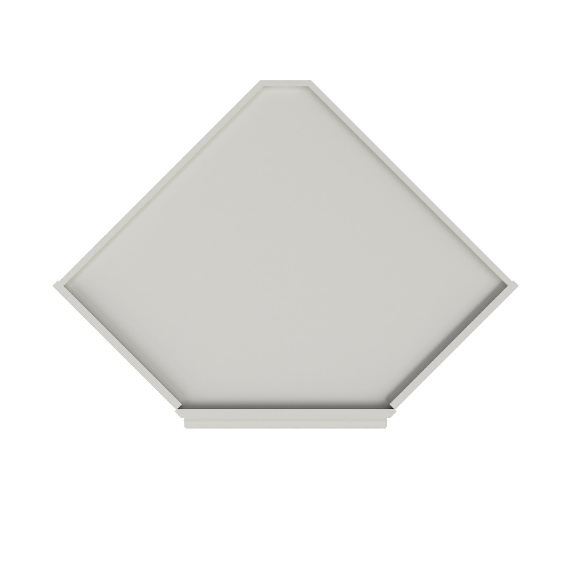 Frosted Glass Door Diagonal Corner Wall Kitchen Cabinet DCMD2742 Milan Pearl 27 in. width 42 in. height 15 in. depth