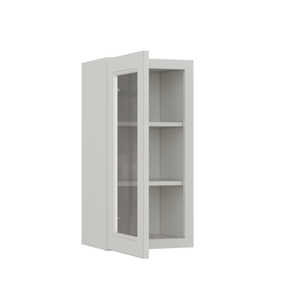 Frosted Glass Door Wall Kitchen Cabinet WMD1530 15 in. width 30 in. height 12 in. depth - Milan Pearl - Kitchen Cabinets