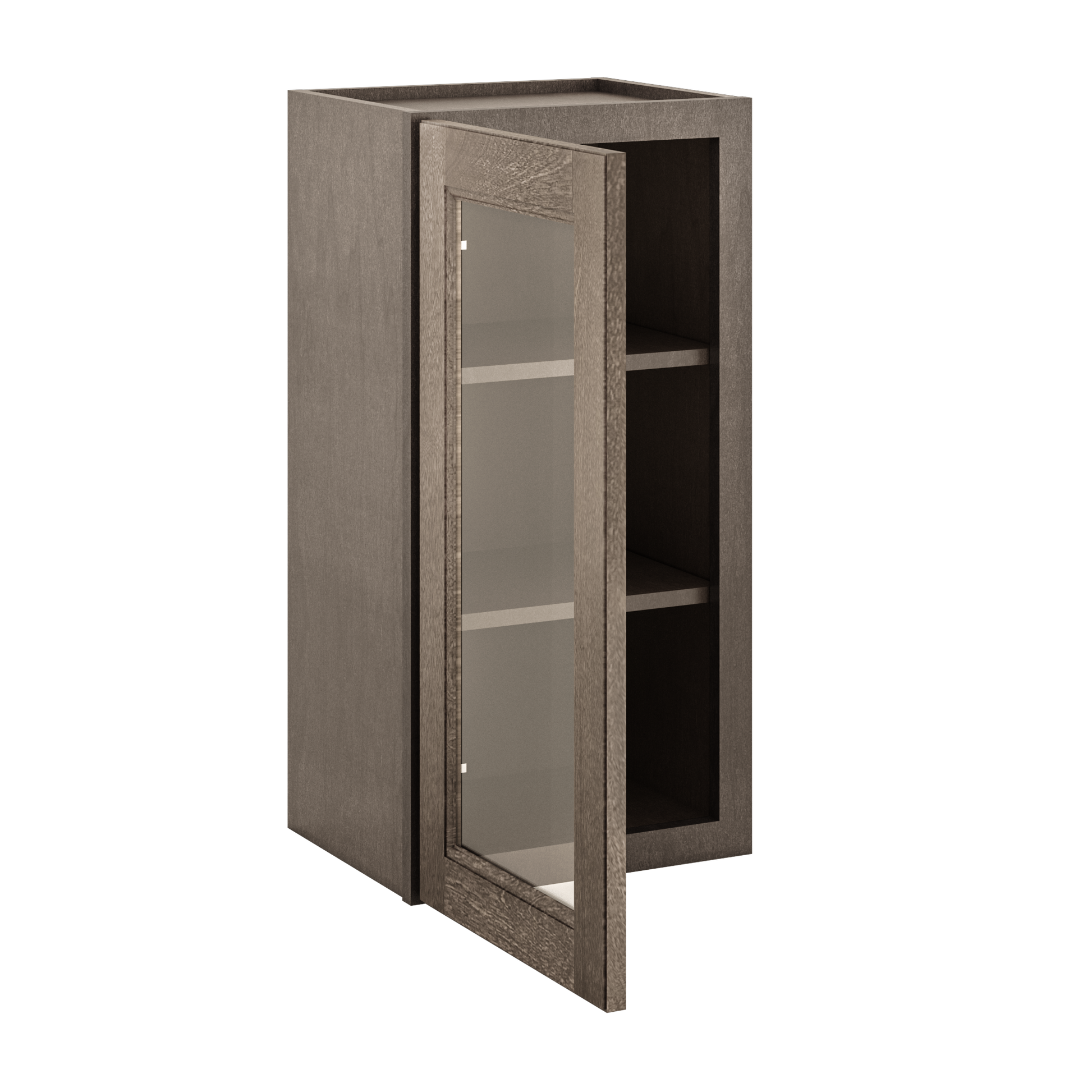 Frosted Glass Door Wall Kitchen Cabinet WMD1530 15 in. width 30 in. height 12 in. depth - Milan Slate - Kitchen Cabinets