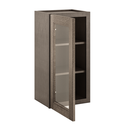 Frosted Glass Door Wall Kitchen Cabinet WMD1530 15 in. width 30 in. height 12 in. depth - Milan Slate - Kitchen Cabinets