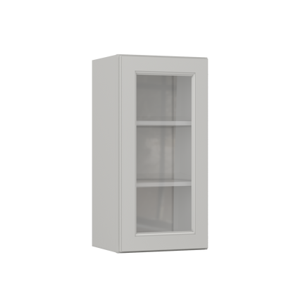 Frosted Glass Door Wall Kitchen Cabinet WMD1530 15 in. width 30 in. height 12 in. depth - Milan Pearl - Kitchen Cabinets