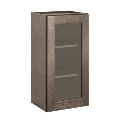 Frosted Glass Door Wall Kitchen Cabinet WMD1530 15 in. width 30 in. height 12 in. depth - Milan Slate - Kitchen Cabinets