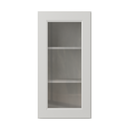 Frosted Glass Door Wall Kitchen Cabinet WMD1530 15 in. width 30 in. height 12 in. depth - Milan Pearl - Kitchen Cabinets