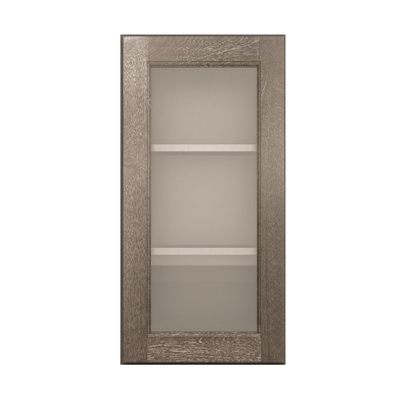Frosted Glass Door Wall Kitchen Cabinet WMD1530 15 in. width 30 in. height 12 in. depth - Milan Slate - Kitchen Cabinets