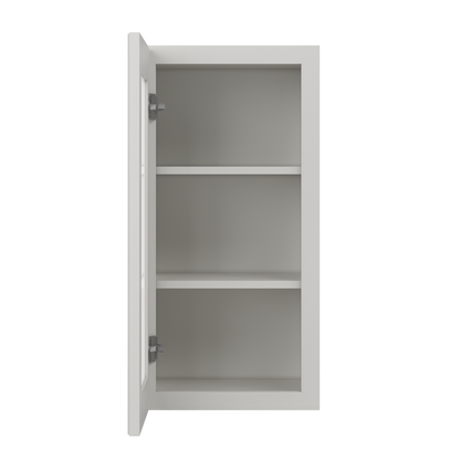Frosted Glass Door Wall Kitchen Cabinet WMD1530 15 in. width 30 in. height 12 in. depth - Milan Pearl - Kitchen Cabinets