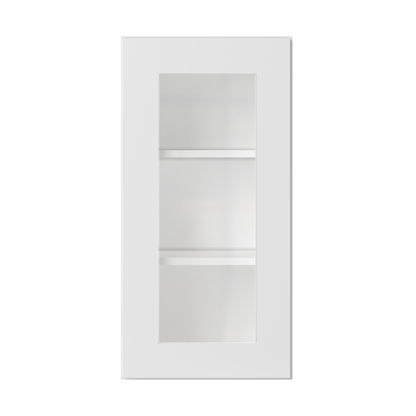 Frosted Glass Door Wall Kitchen Cabinet WMD1530 Alpina White LessCare 15 in. width 30 in. height 12 in. depth - Kitchen