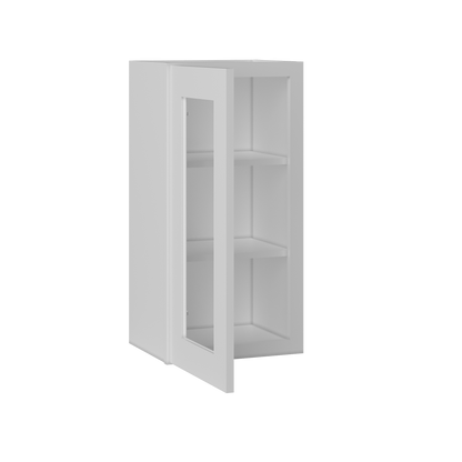 Frosted Glass Door Wall Kitchen Cabinet WMD1530 Alpina White LessCare 15 in. width 30 in. height 12 in. depth - Kitchen