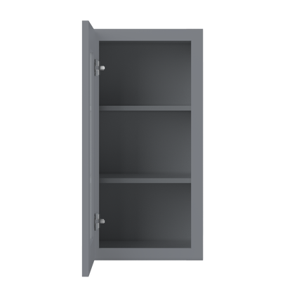 Frosted Glass Door Wall Kitchen Cabinet WMD1530 Colonial Gray LessCare 15 in. width 30 in. height 12 in. depth