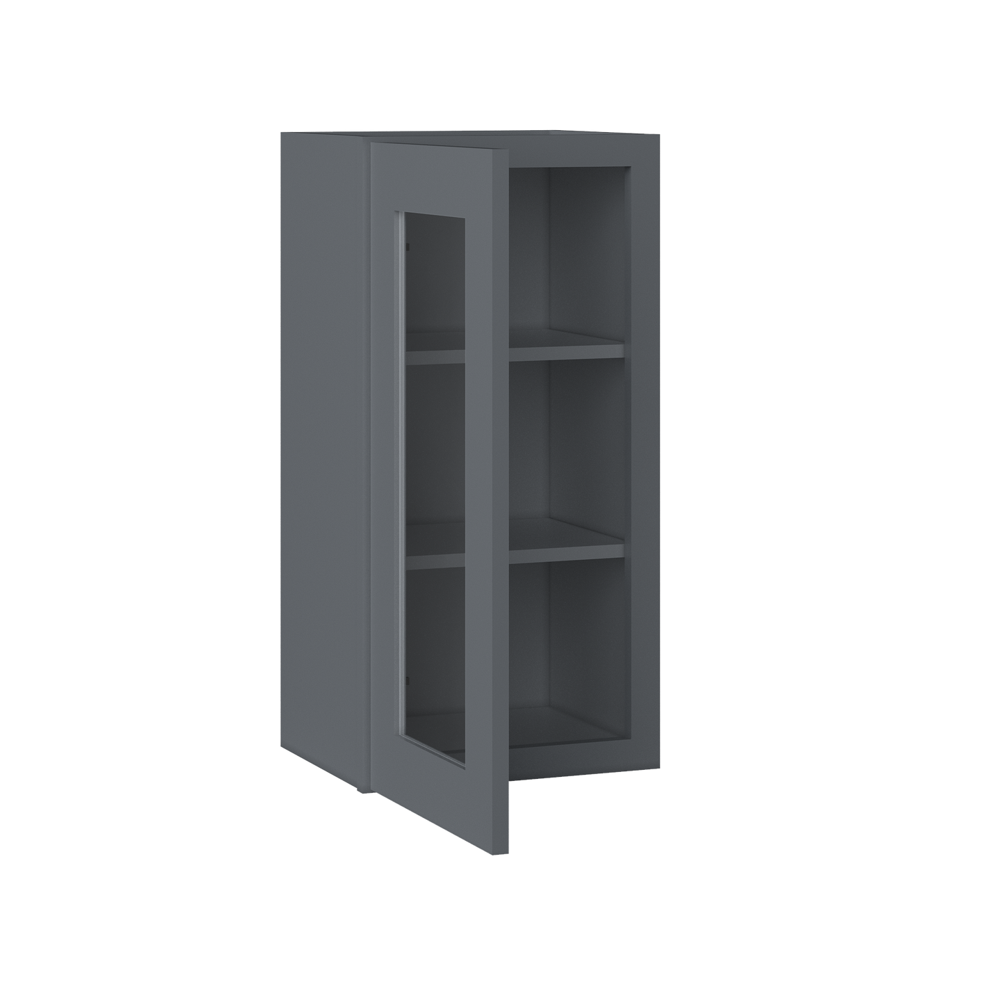 Frosted Glass Door Wall Kitchen Cabinet WMD1530 Colonial Gray LessCare 15 in. width 30 in. height 12 in. depth