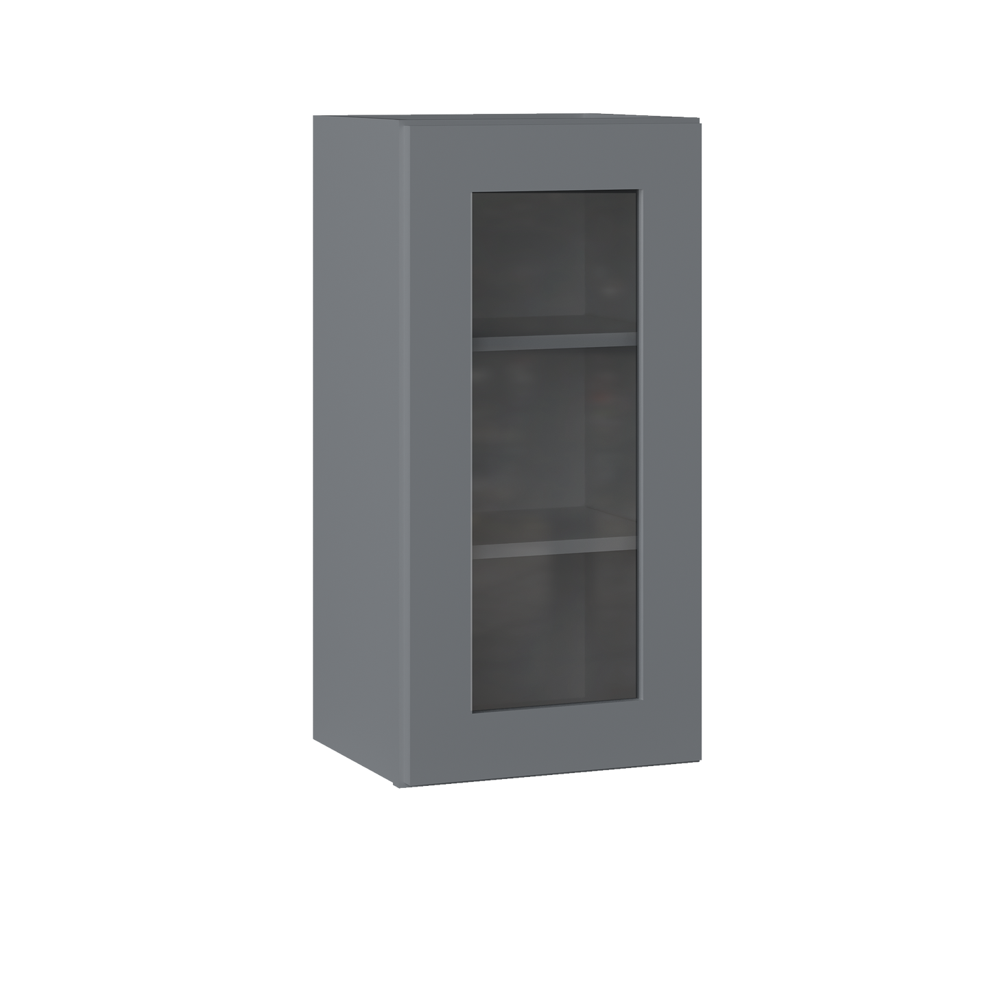 Frosted Glass Door Wall Kitchen Cabinet WMD1530 Colonial Gray LessCare 15 in. width 30 in. height 12 in. depth