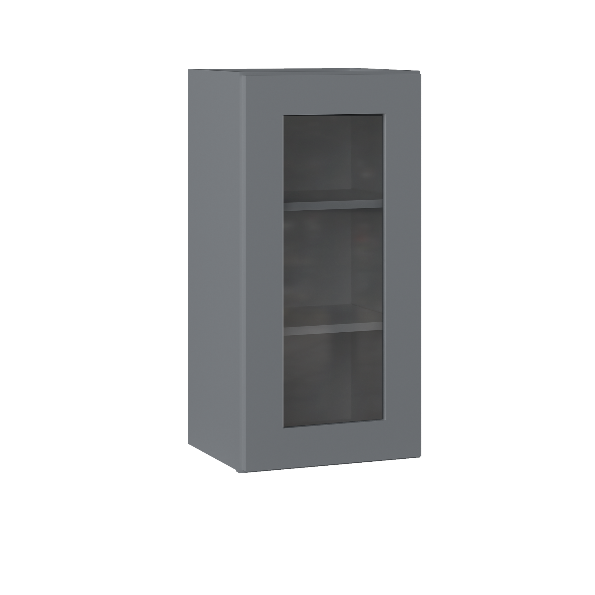 Frosted Glass Door Wall Kitchen Cabinet WMD1530 Colonial Gray LessCare 15 in. width 30 in. height 12 in. depth