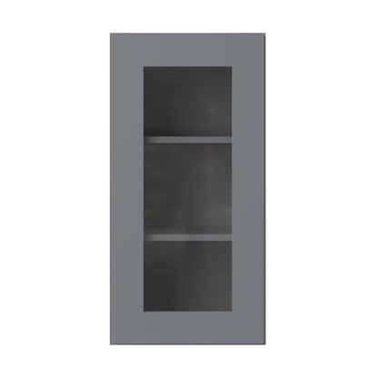 Frosted Glass Door Wall Kitchen Cabinet WMD1530 Colonial Gray LessCare 15 in. width 30 in. height 12 in. depth