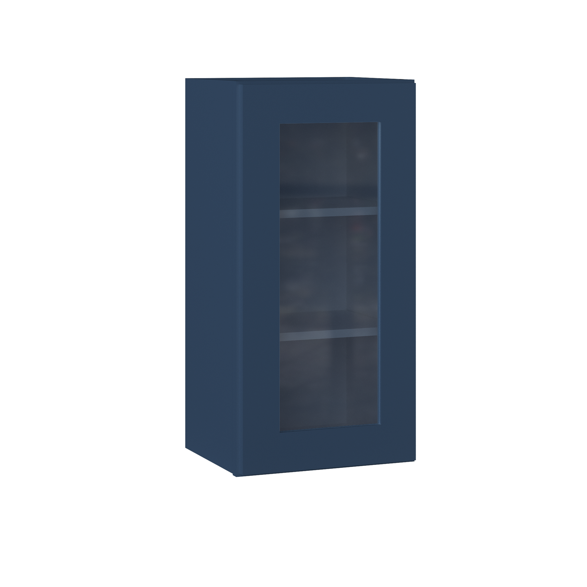 Frosted Glass Door Wall Kitchen Cabinet WMD1530 Danbury Blue LessCare 15 in. width 30 in. height 12 in. depth - Kitchen