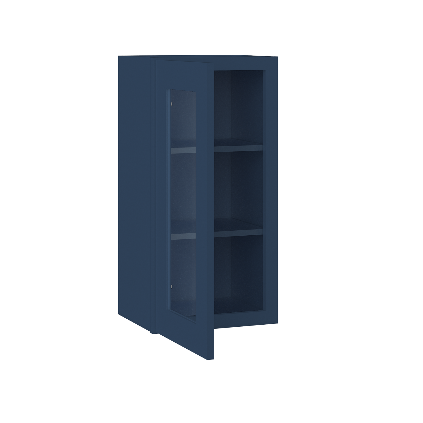 Frosted Glass Door Wall Kitchen Cabinet WMD1530 Danbury Blue LessCare 15 in. width 30 in. height 12 in. depth - Kitchen