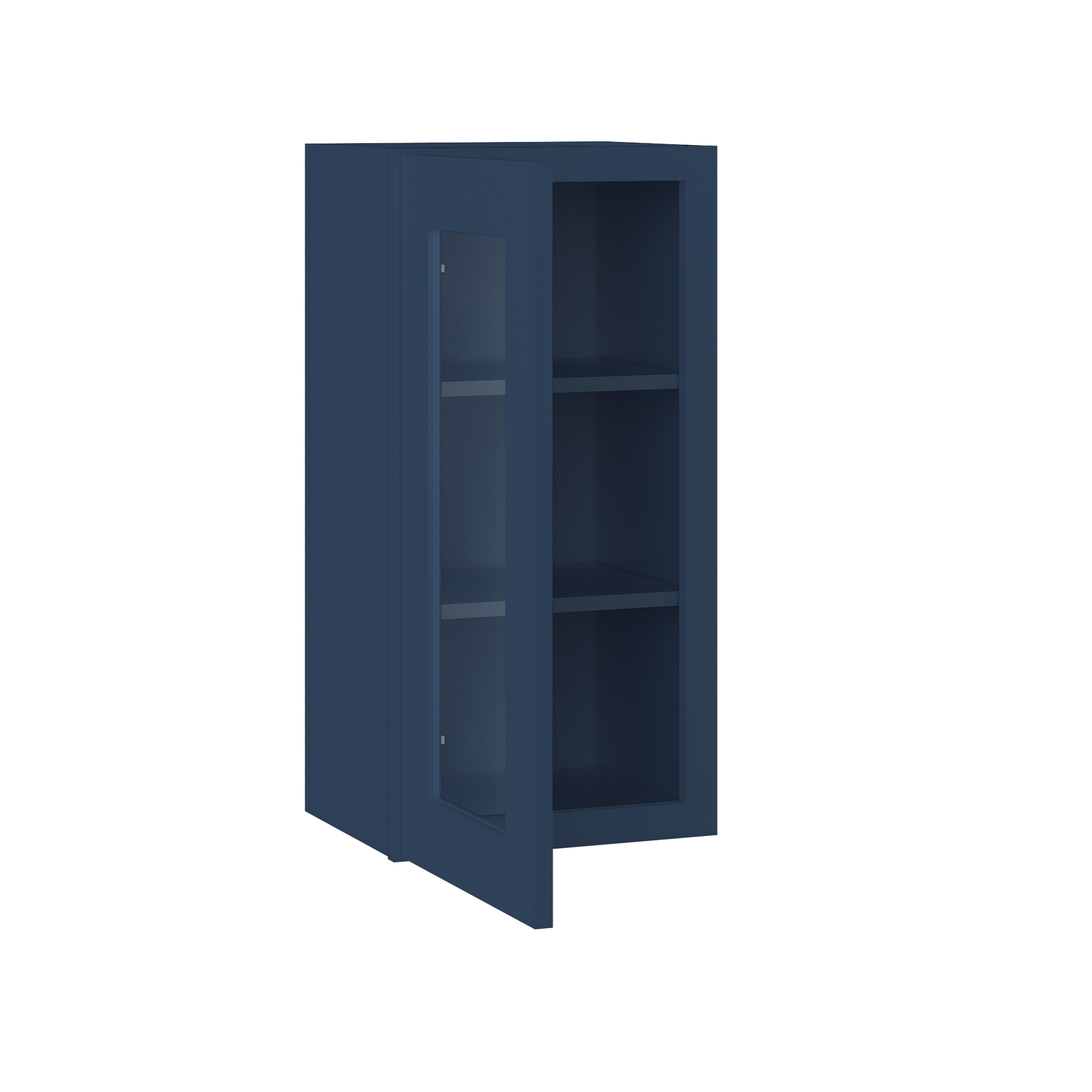 Frosted Glass Door Wall Kitchen Cabinet WMD1530 Danbury Blue LessCare 15 in. width 30 in. height 12 in. depth - Kitchen