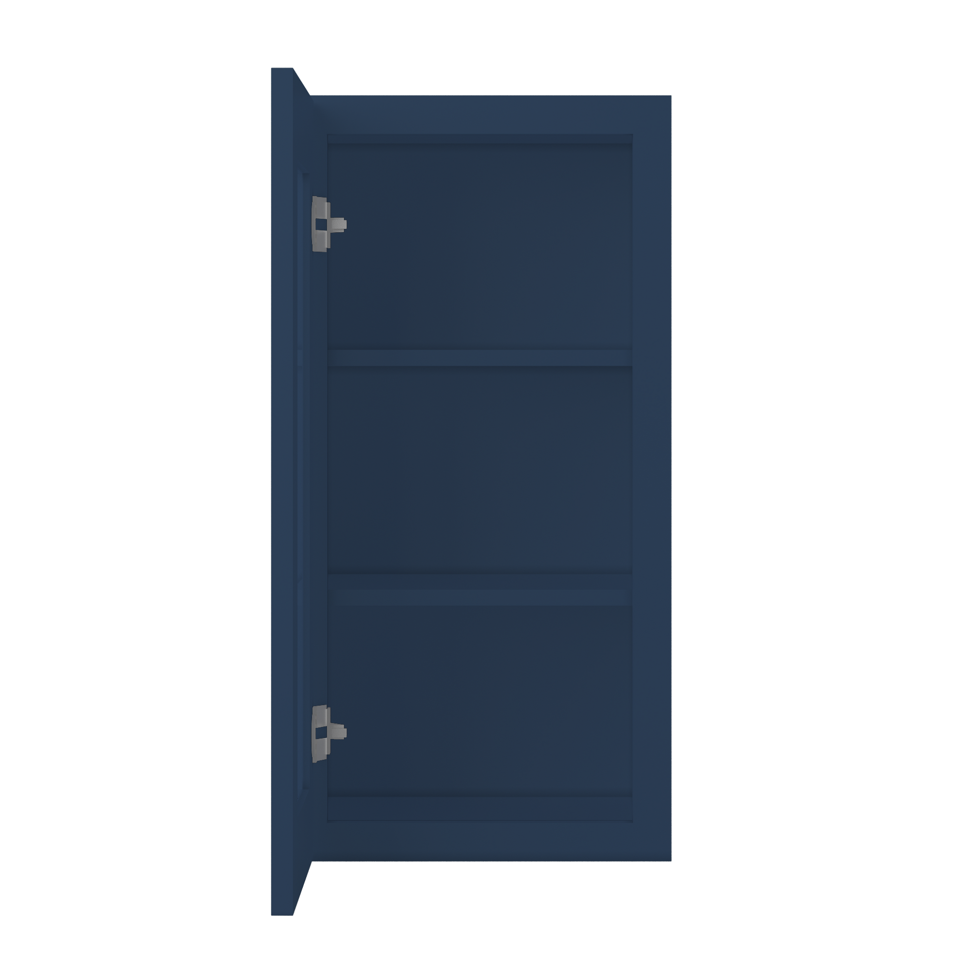 Frosted Glass Door Wall Kitchen Cabinet WMD1530 Danbury Blue LessCare 15 in. width 30 in. height 12 in. depth - Kitchen
