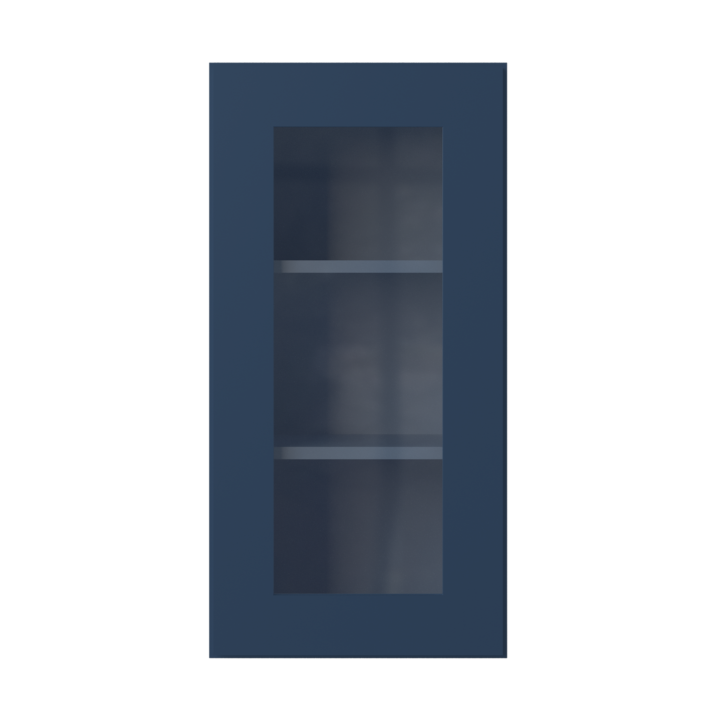 Frosted Glass Door Wall Kitchen Cabinet WMD1530 Danbury Blue LessCare 15 in. width 30 in. height 12 in. depth - Kitchen