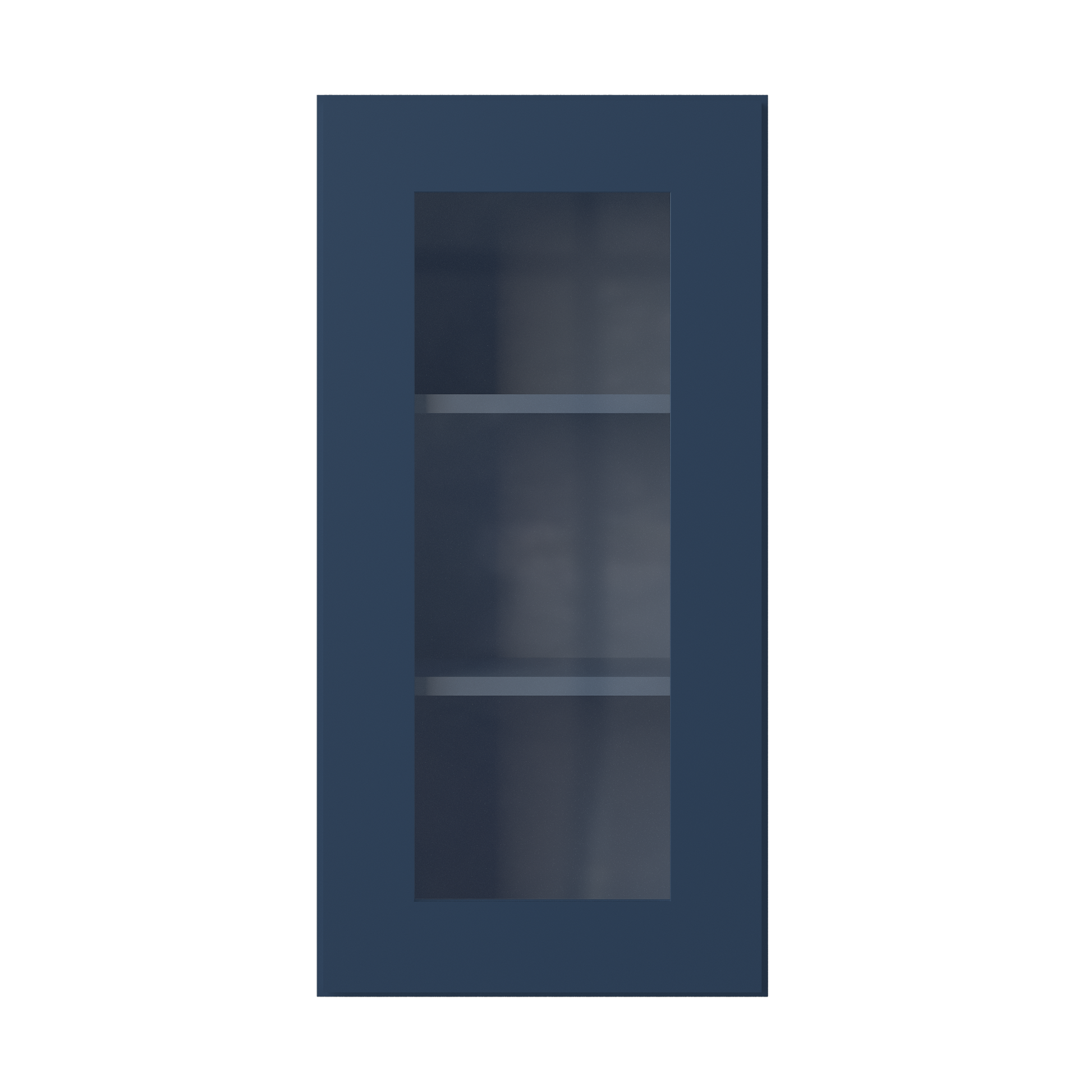 Frosted Glass Door Wall Kitchen Cabinet WMD1530 Danbury Blue LessCare 15 in. width 30 in. height 12 in. depth - Kitchen