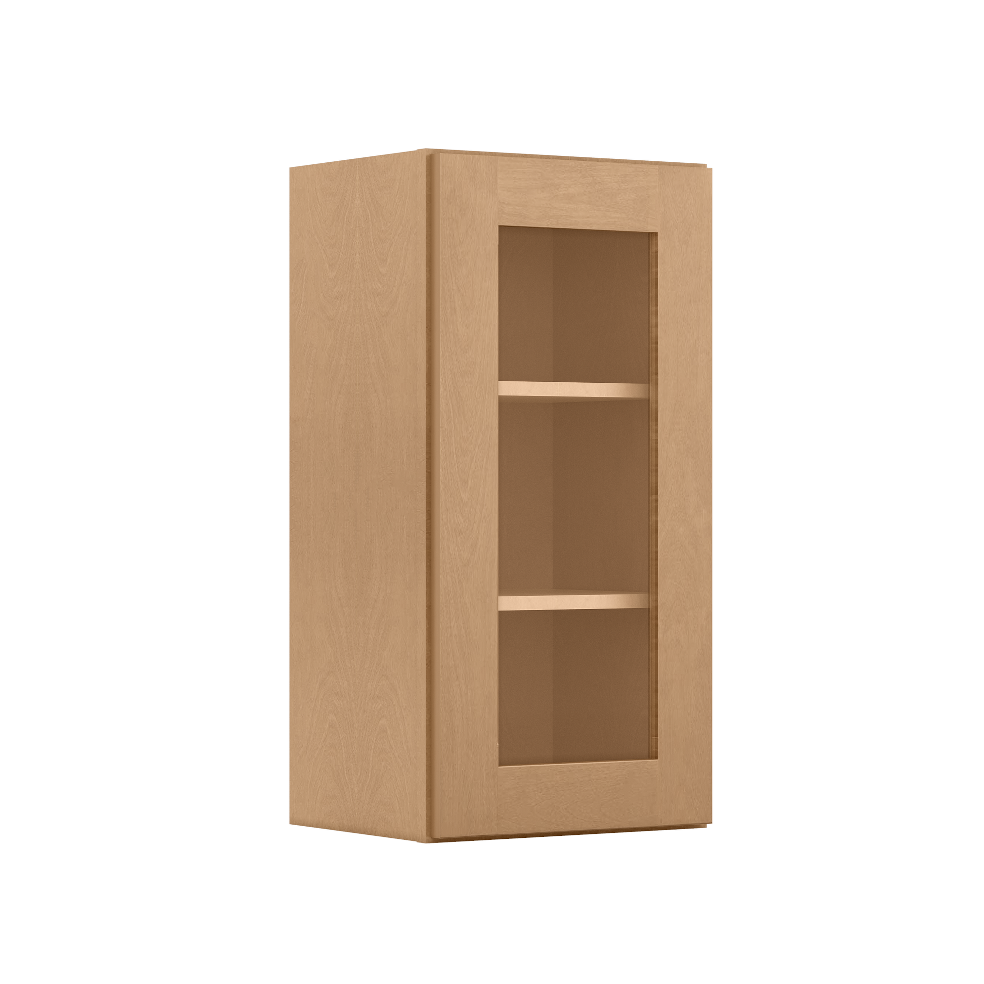 Frosted Glass Door Wall Kitchen Cabinet WMD1530 Shaker Toffee 15 in. width 30 in. height 12 in. depth - Kitchen Cabinets