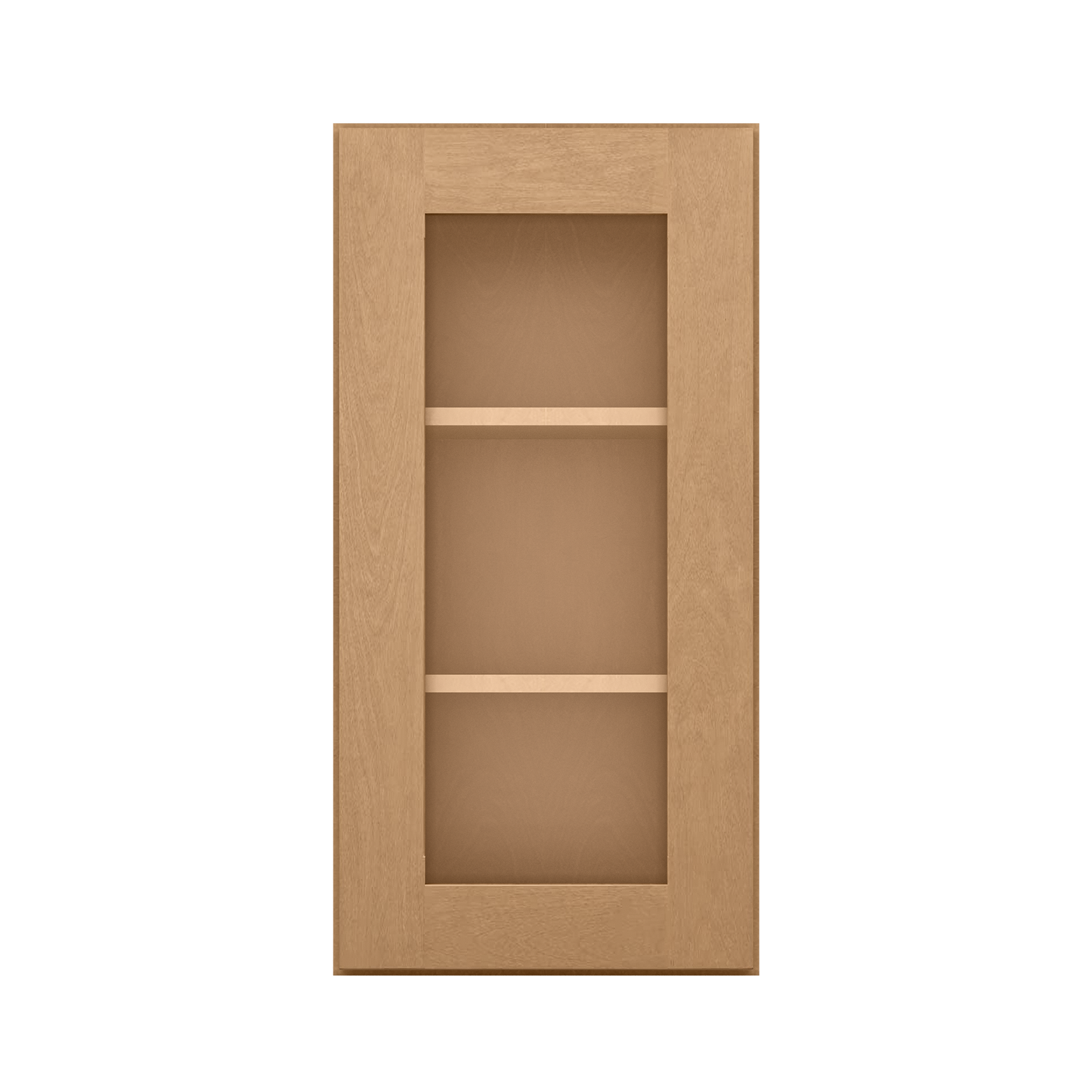 Frosted Glass Door Wall Kitchen Cabinet WMD1530 Shaker Toffee 15 in. width 30 in. height 12 in. depth - Kitchen Cabinets