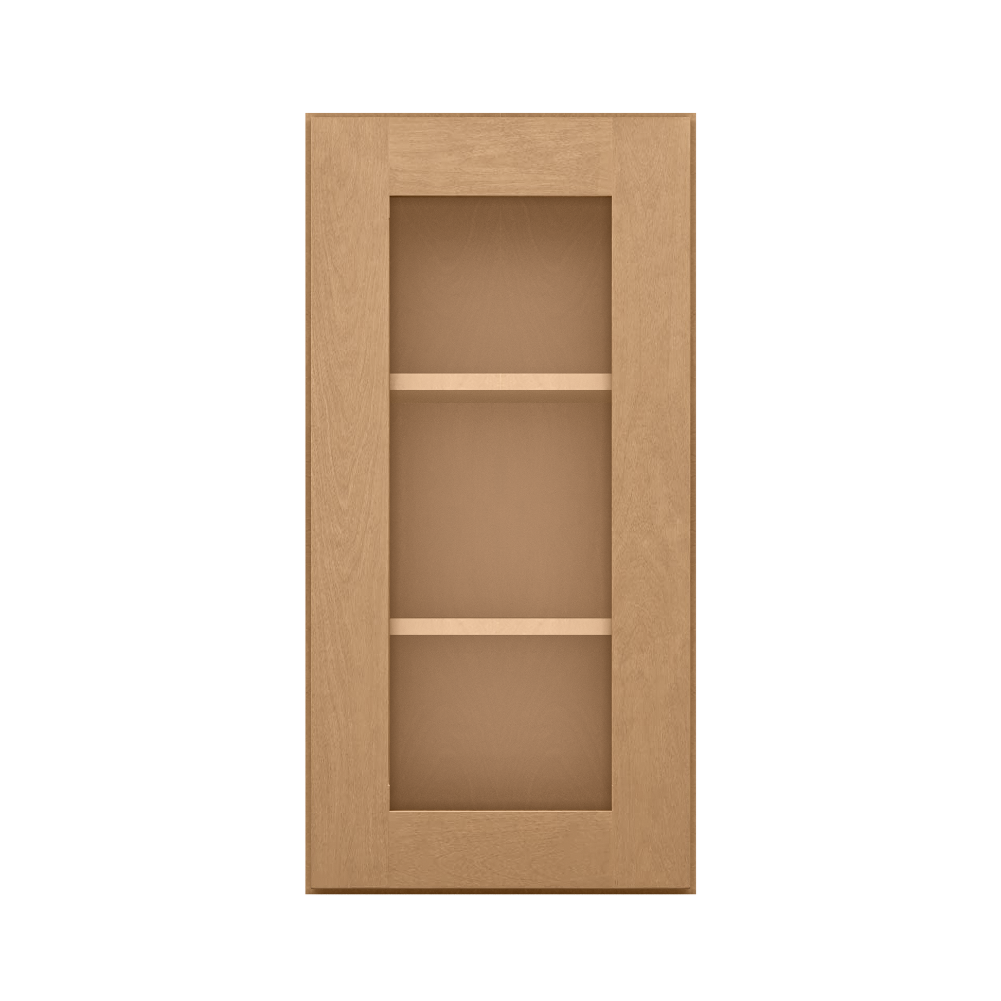 Frosted Glass Door Wall Kitchen Cabinet WMD1530 Shaker Toffee 15 in. width 30 in. height 12 in. depth - Kitchen Cabinets